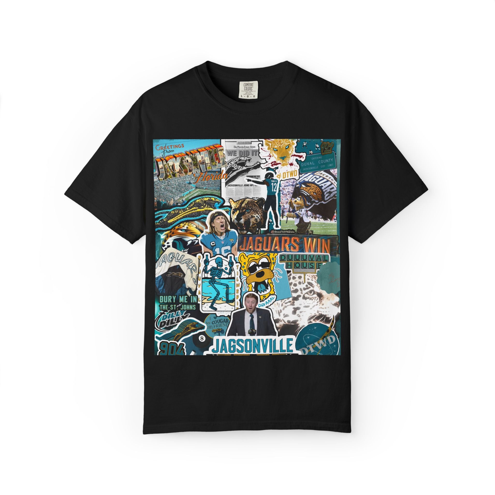 Jacksonville Jaguars Collage T-Shirt | Unisex JAX Football Graphic Tee