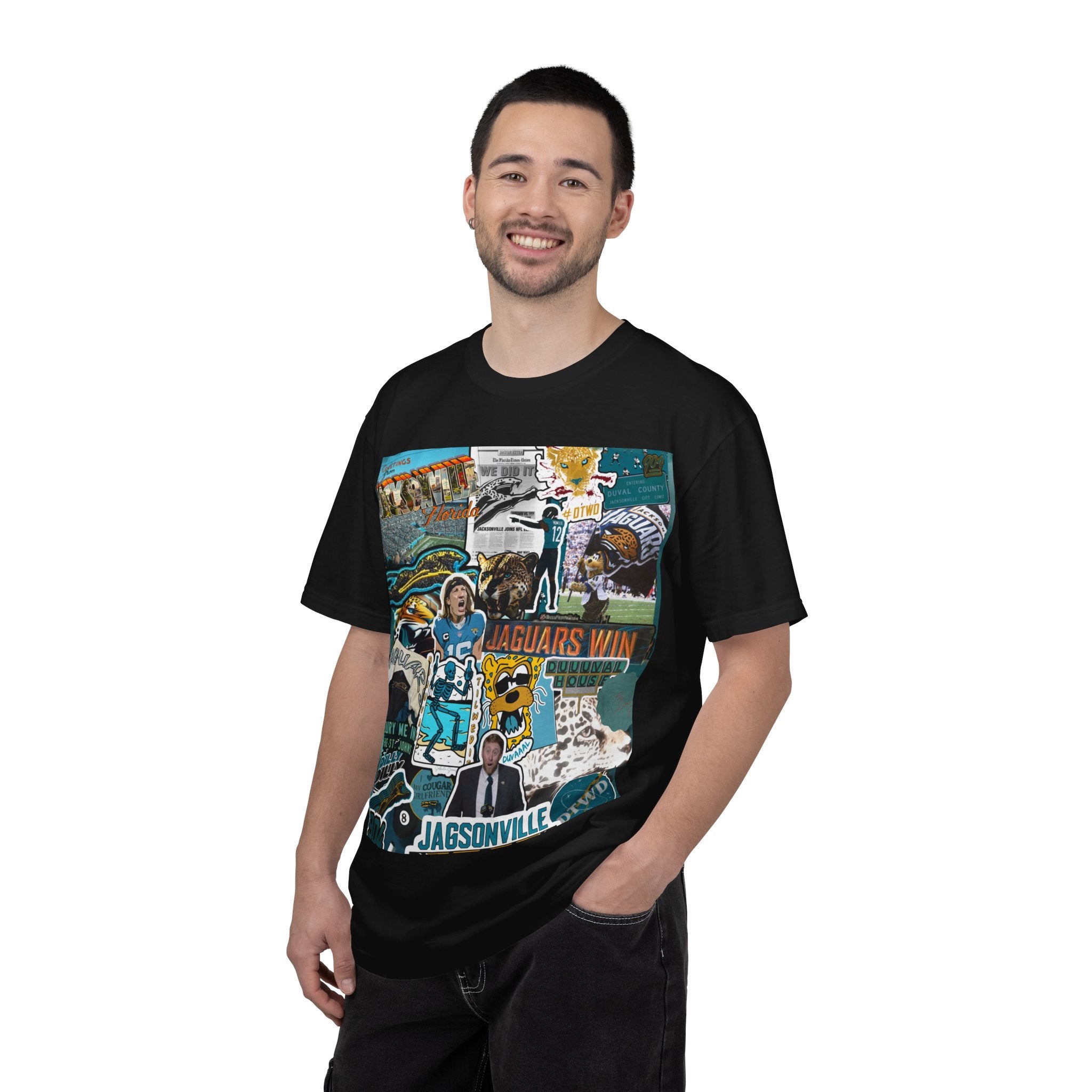Jacksonville Jaguars Collage T-Shirt | Unisex JAX Football Graphic Tee