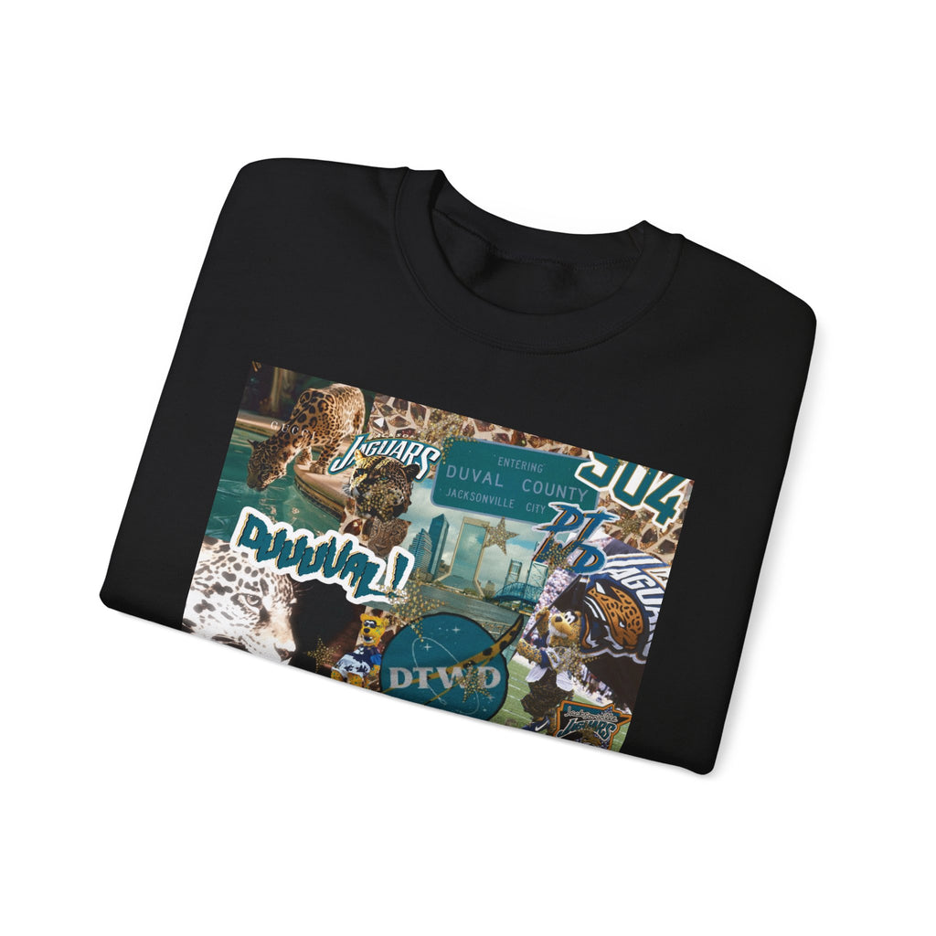 Jacksonville Football Graphic Crewneck Sweatshirt | Unisex JAX Collage Pullover