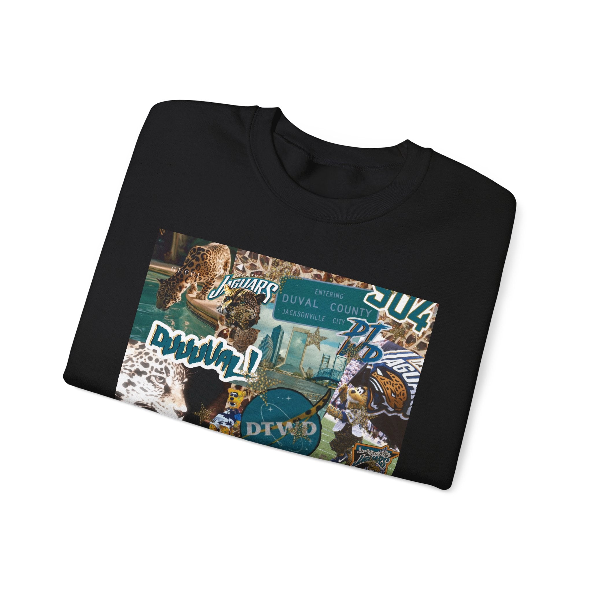 Jacksonville Football Graphic Crewneck Sweatshirt | Unisex JAX Collage Pullover