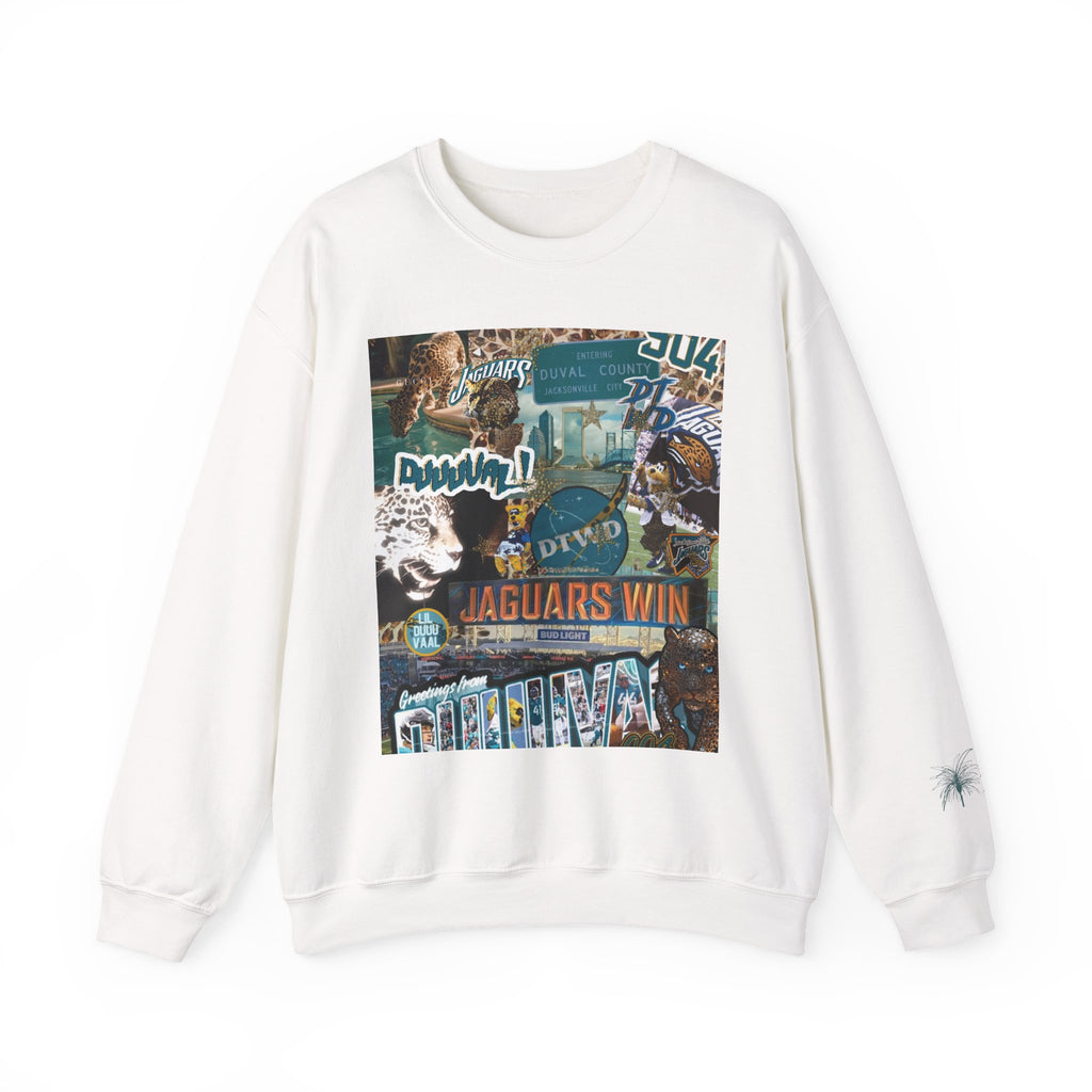 Jacksonville Football Graphic Crewneck Sweatshirt | Unisex JAX Collage Pullover