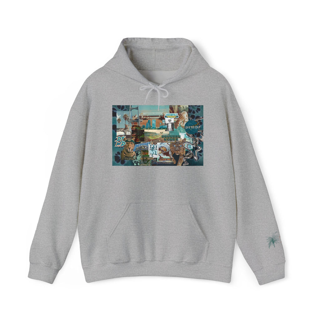 Jacksonville Jaguars Collage Hoodie | Unisex JAX Football Graphic Pullover