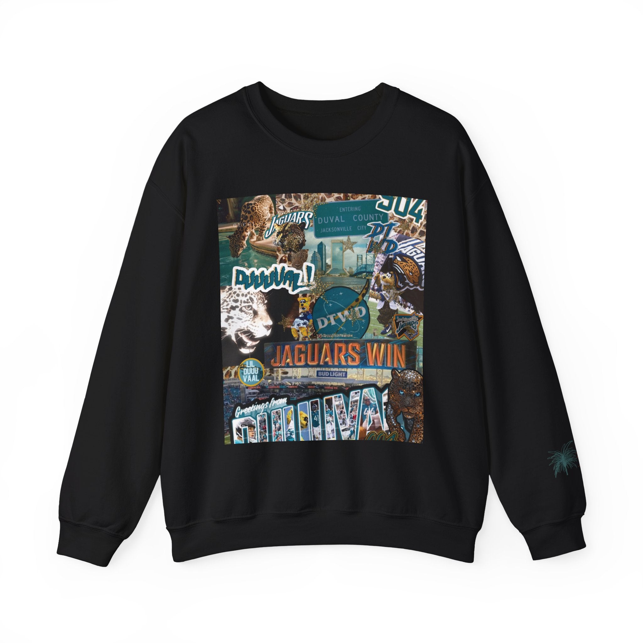 Jacksonville Football Graphic Crewneck Sweatshirt | Unisex JAX Collage Pullover