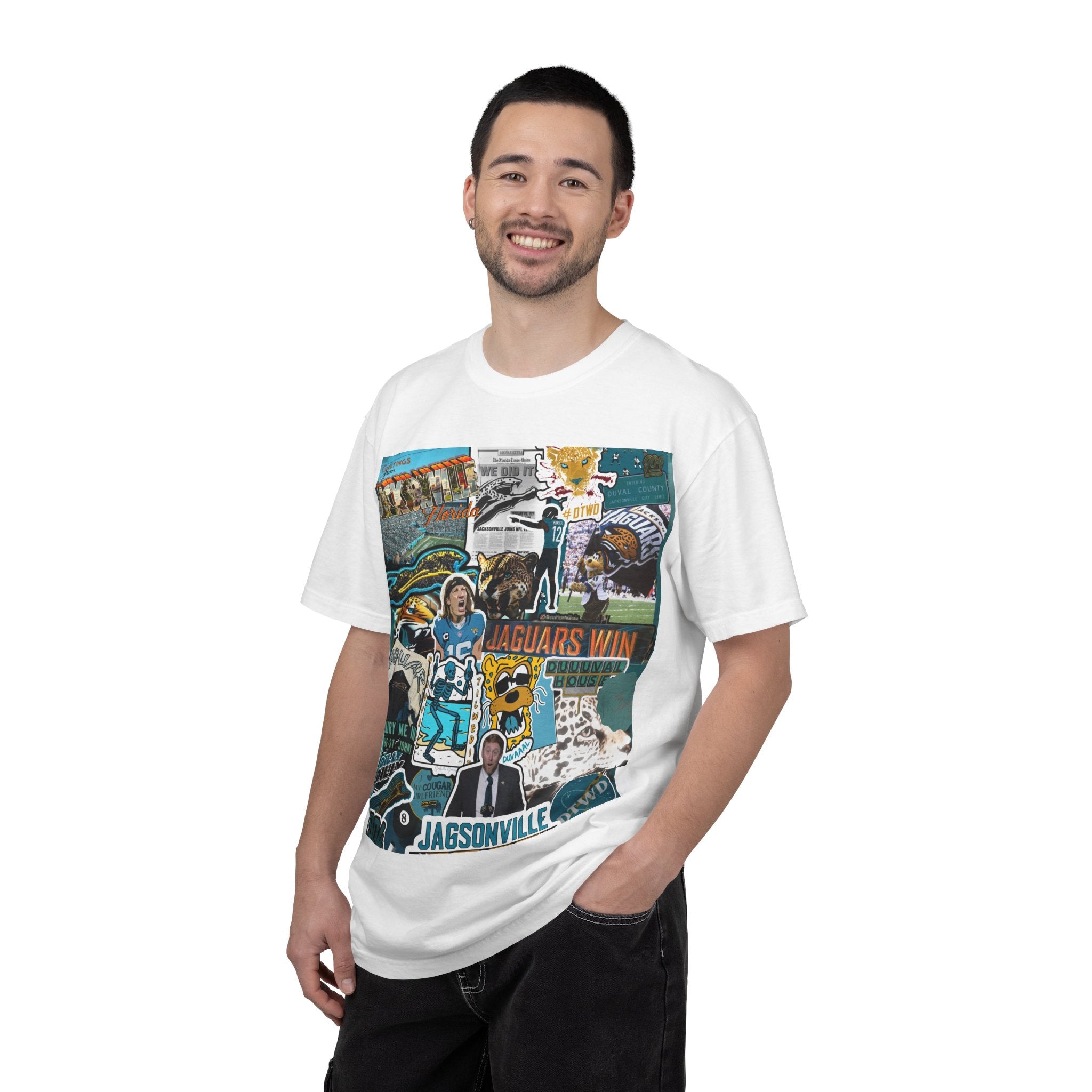 Jacksonville Jaguars Collage T-Shirt | Unisex JAX Football Graphic Tee
