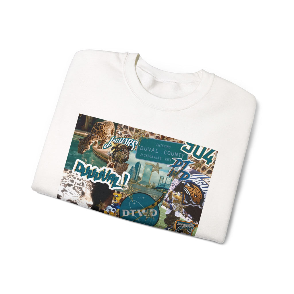 Jacksonville Football Graphic Crewneck Sweatshirt | Unisex JAX Collage Pullover