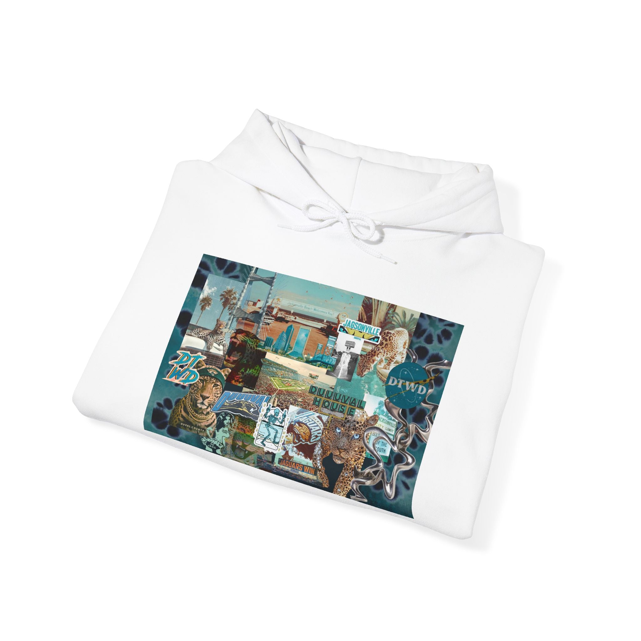 Jacksonville Jaguars Collage Hoodie | Unisex JAX Football Graphic Pullover