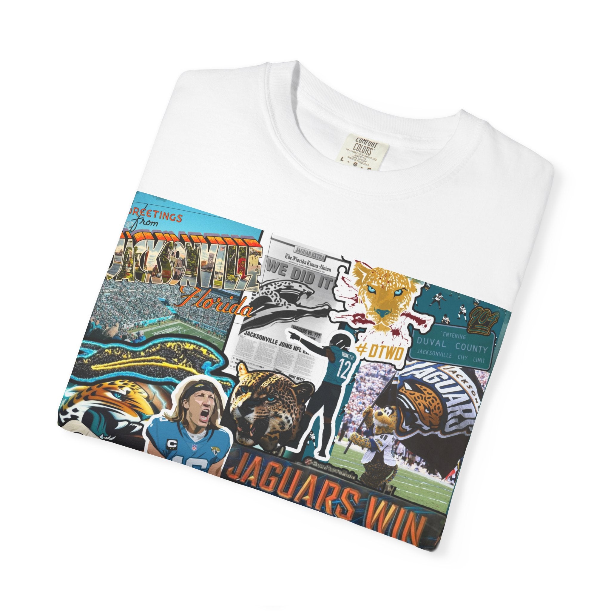 Jacksonville Jaguars Collage T-Shirt | Unisex JAX Football Graphic Tee