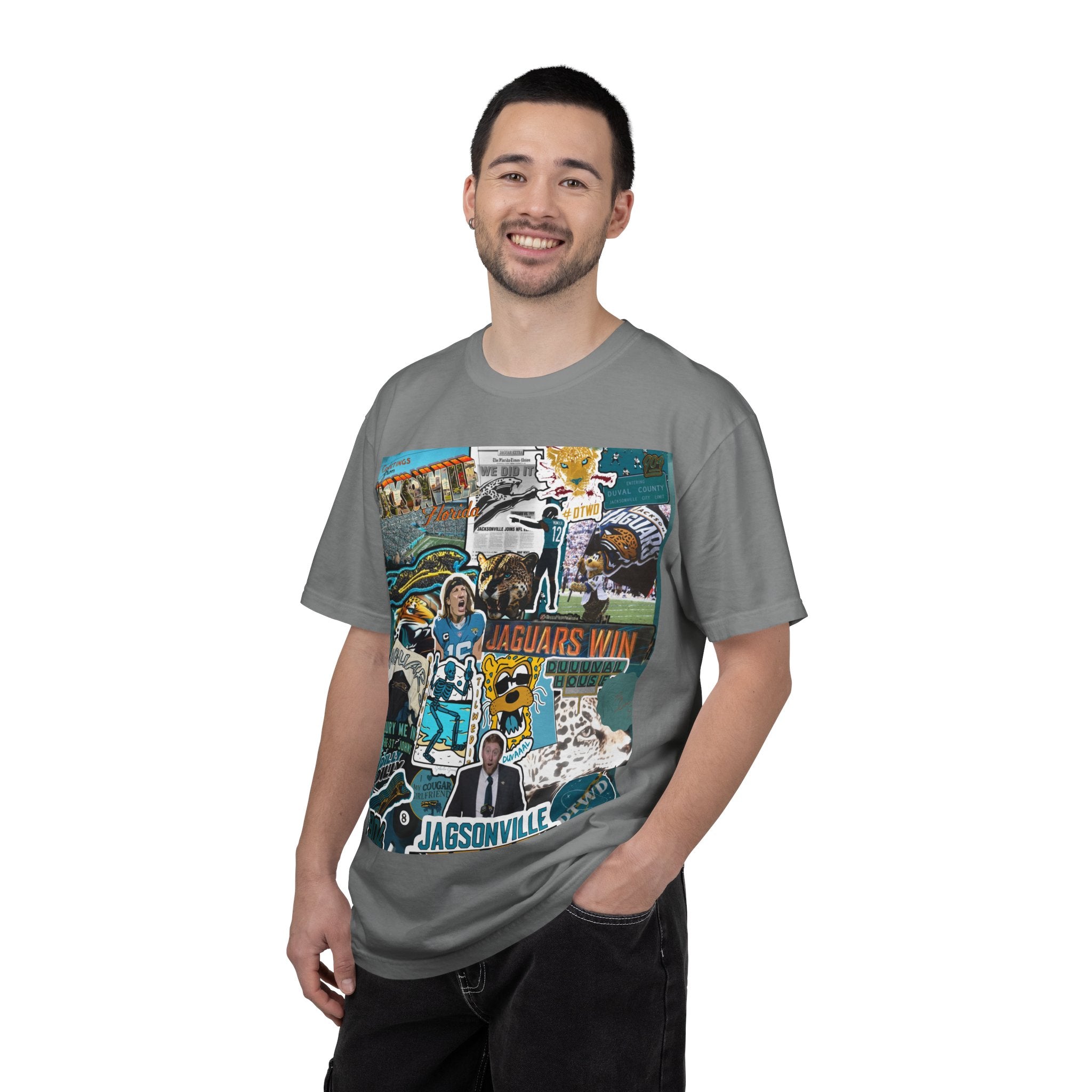 Jacksonville Jaguars Collage T-Shirt | Unisex JAX Football Graphic Tee