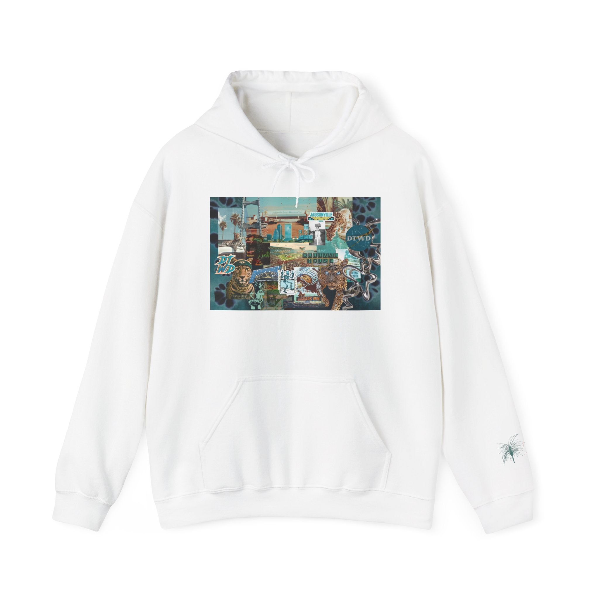 Jacksonville Jaguars Collage Hoodie | Unisex JAX Football Graphic Pullover