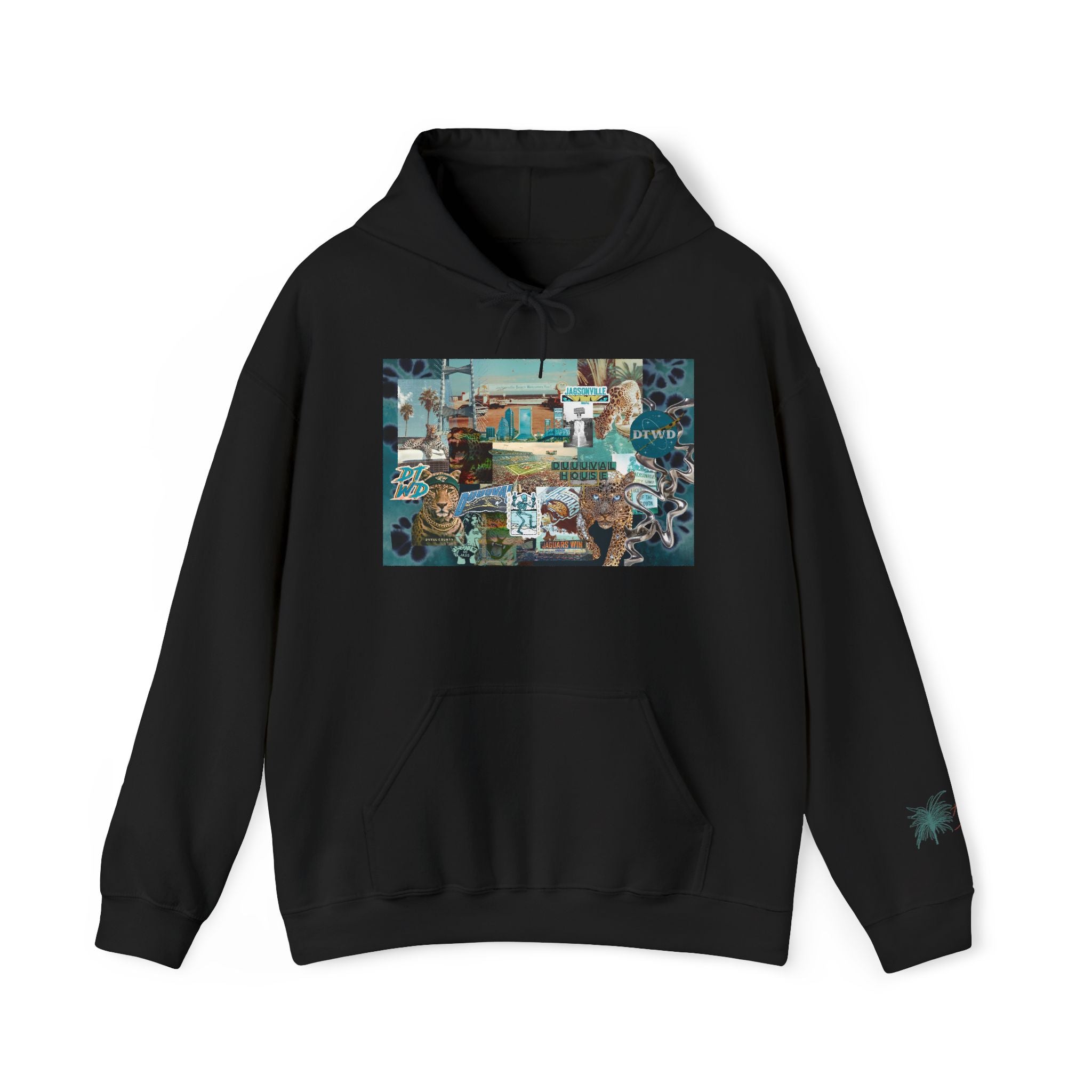 Jacksonville Jaguars Collage Hoodie | Unisex JAX Football Graphic Pullover